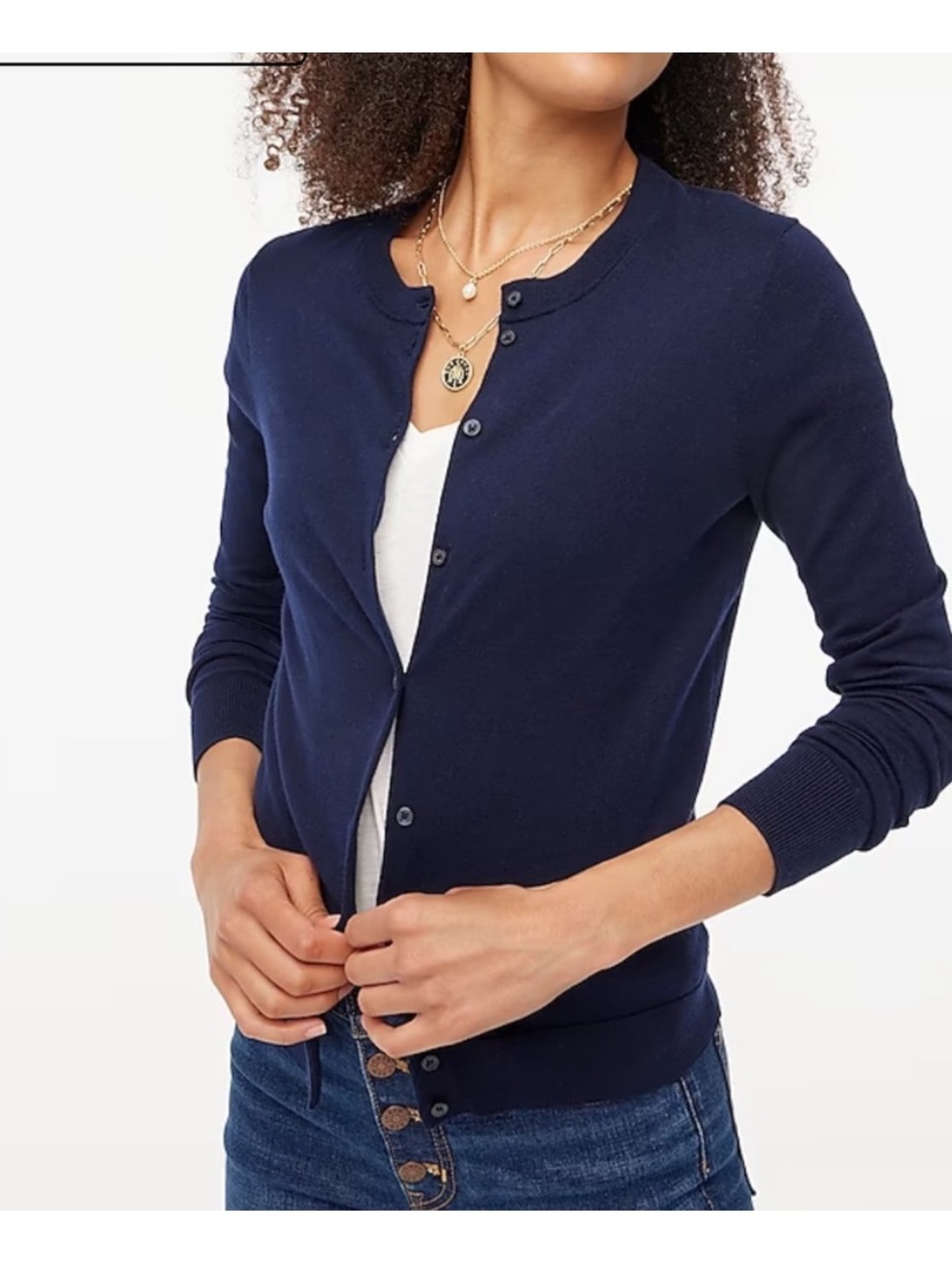 J Crew Classic cotton cardigan sweater In Navy Blue BNWT Size XL